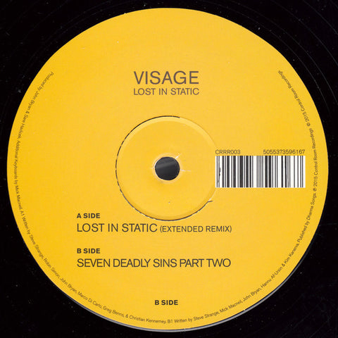 Visage ‎– Lost In Static 12" Control Room Recordings ‎– CRRR003