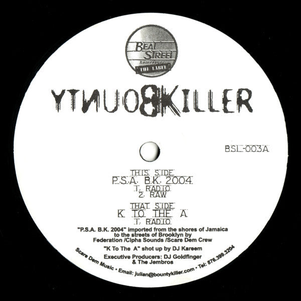 Jay-Z / Bounty Killer - P.S.A. (B.K. 2004) 12" BSL003 Beat Street Recordings