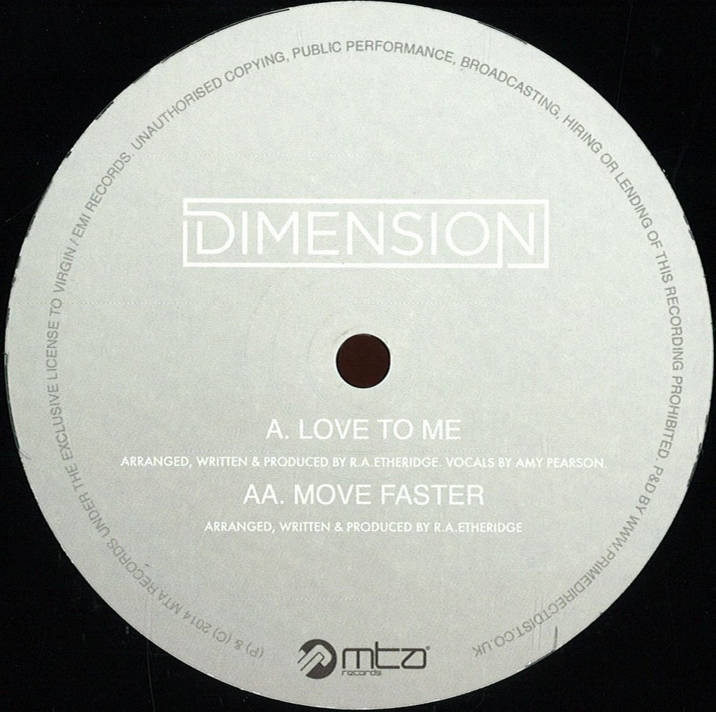 Dimension - Love To Me / Move Faster - More Than A lot Records MTA051