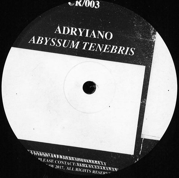 Adryiano – Abyssum Tenebris 12" CESTRAW – CR/003