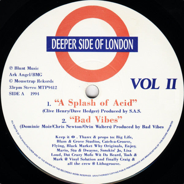 Various – Deeper Side Of London Vol II - Mousetrap Records – MTP9412