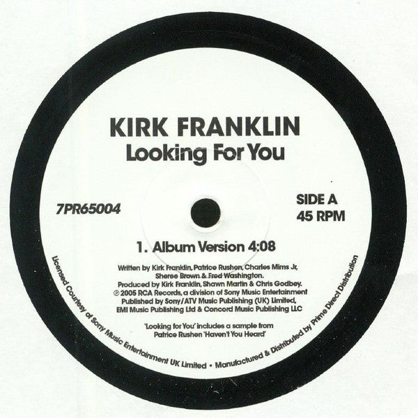 Kirk Franklin – Looking For You - RCA Records – 7PR65004