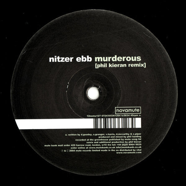 Nitzer Ebb – Murderous / Control I'm Here - Novamute – 12nomu127