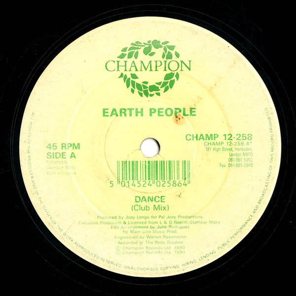 Earth People - Dance 12" CHAMP12258 Champion