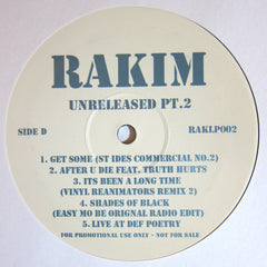 Rakim – Unreleased Part 2 - PROMO – RAKLP002
