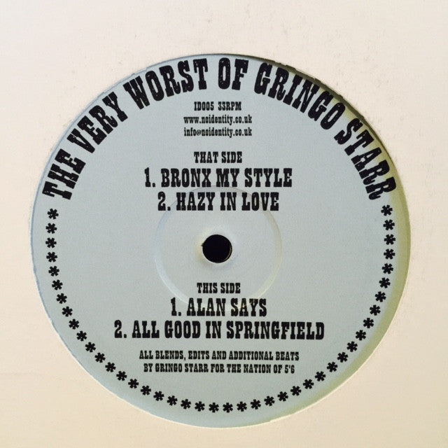 Gringo Starr - The Very Worst Of Gringo Starr 12" ID005 No Identity