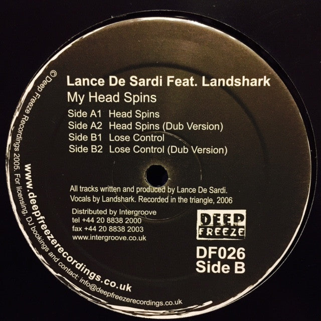 Lance De Sardi, Landshark - My Head Spins 12" DF026 Deep Freeze Recordings