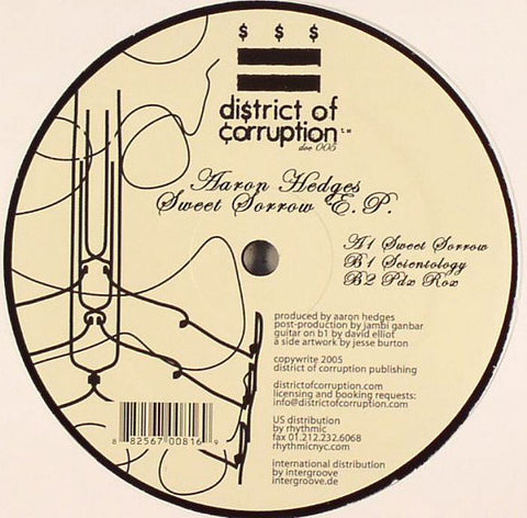 Aaron Hedges – Sweet Sorrow EP District Of Corruption – doc005
