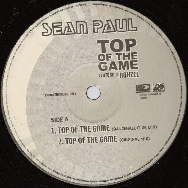 Sean Paul Feat. Rahzel – Top Of The Game Atlantic – AT0155T, Atlantic – 75678806500