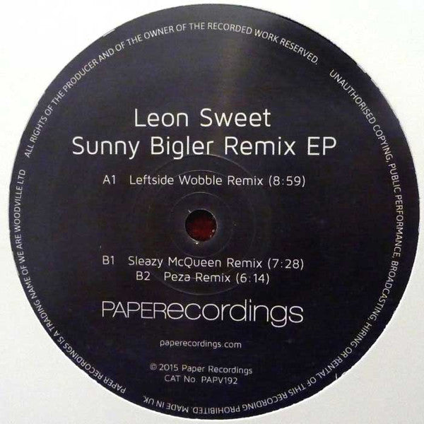 Leon Sweet – Sunny Bigler Remix EP Paper Disco – PAPV192