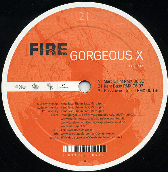 Gorgeous X – Fire Celebrate Records – CR0021