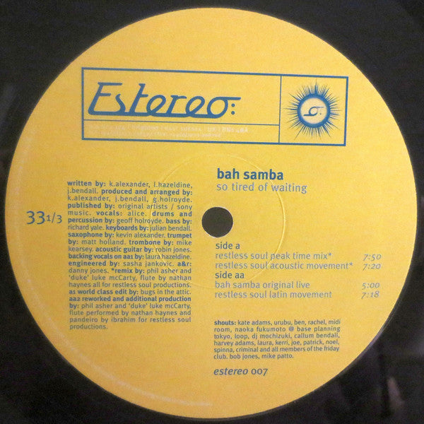 Bah Samba – So Tired Of Waiting Estereo – estereo007
