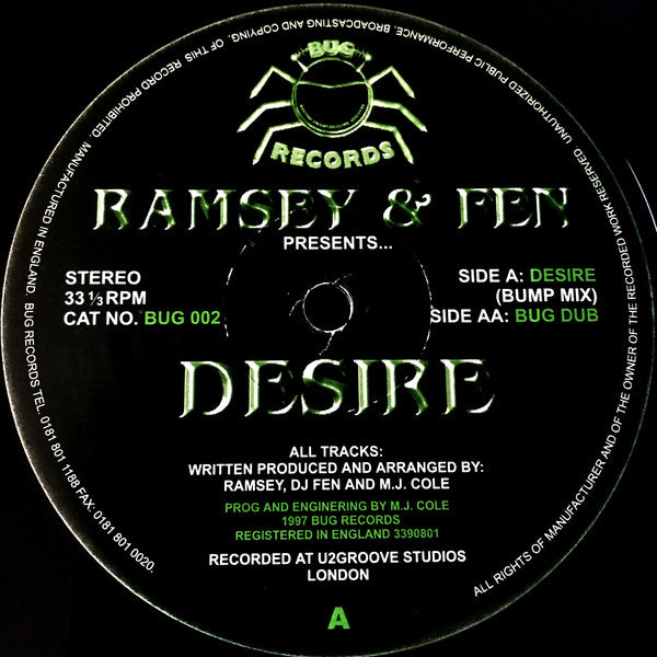 Ramsey & Fen – Desire Bug Records – BUG 002