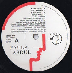 Paula Abdul - Straight Up 12" SRNT111 Siren Records