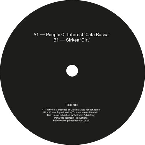 People Of Interest / Sirkea – Cala Bassa / Girl - Toolroom Records – TOOL700