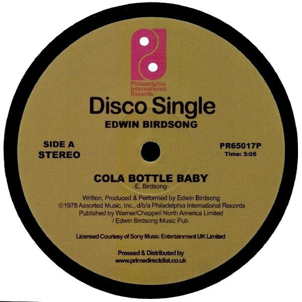Edwin Birdsong – Cola Bottle Baby - Philadelphia International Records – PR65017P