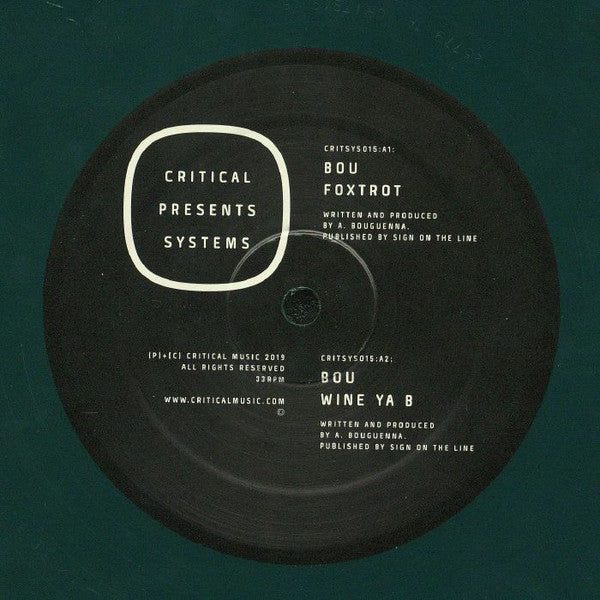 Bou / Stompz – Critical Presents: Systems 015 - Critical Music – CRITSYS015