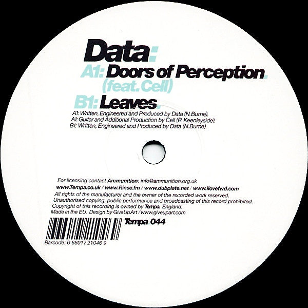 Data - Doors Of Perception / Leaves 12" TEMPA044 Tempa