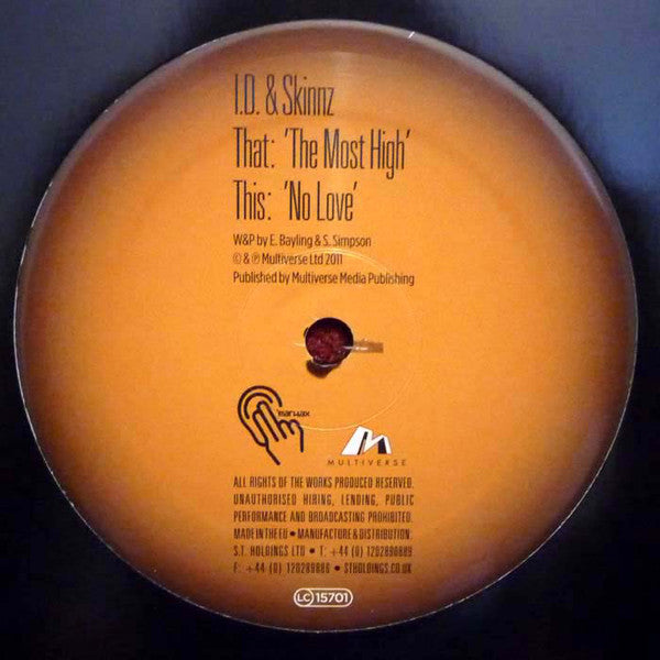 ID / Skinnz – The Most High / No Love Earwax EAR015
