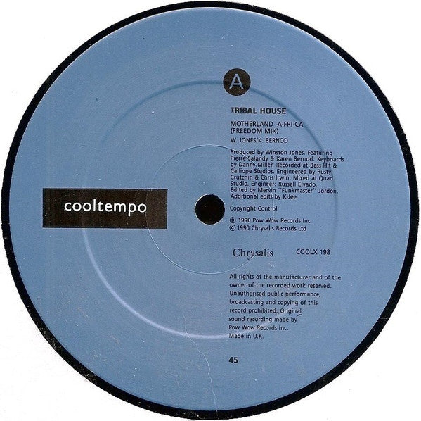 Tribal House - Motherland AFRICA 12" COOLX198 Cooltempo