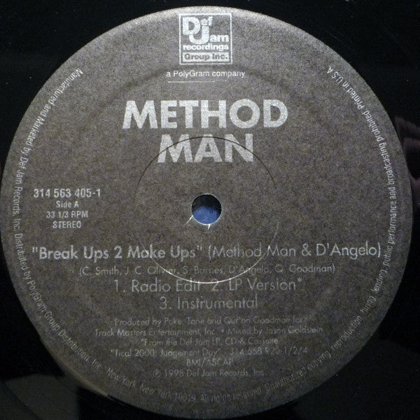 Method Man – Break Ups 2 Make Ups Def Jam Recordings – 3145634051