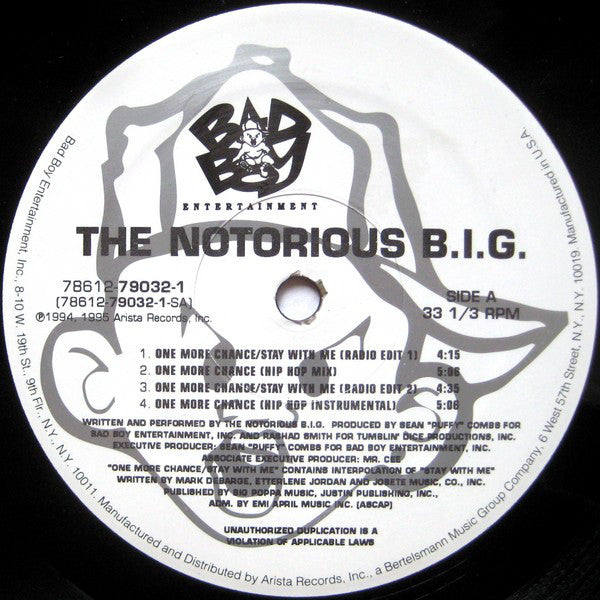 The Notorious BIG – One More Chance Bad Boy Entertainment – 78612790321