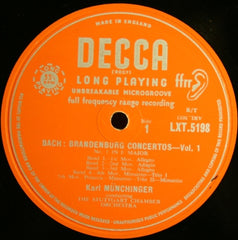 Bach / Karl Münchinger Conducting The Stuttgart Chamber Orchestra - Brandenburg Concertos Nos. 1, 3 & 6 12" Decca LXT 5198