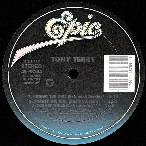 Tony Terry – Forget The Girl 12" Epic – 4968784