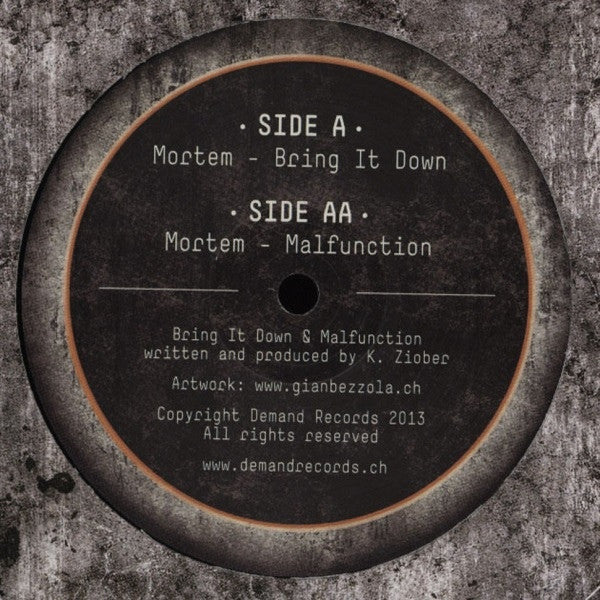 Mortem - Bring it Down / Malfunction 12" DMND017 Demand Records