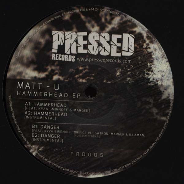 Matt-U - Hammerhead EP 12" PRD005 Pressed Records