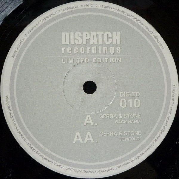 Gerra & Stone – Back Hand / Ten Fold 10" Dispatch Recordings – DISLTD010