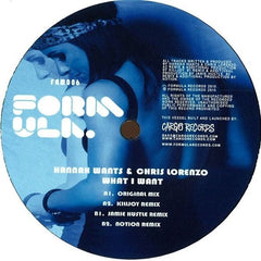 Hannah Wants, Chris Lorenzo - What I Want 12" FRM006 Formula Records