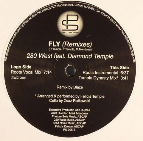 280 West Feat. Diamond Temple ‎– Fly (Remixes) Phuture Sole Recordings ‎– PS006