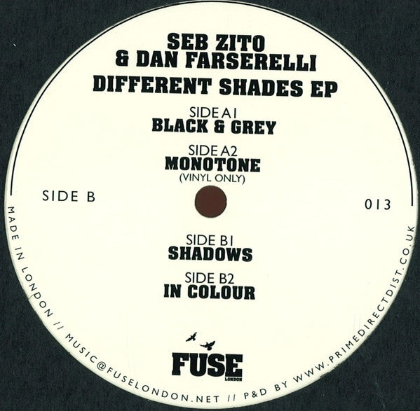 Seb Zito & Dan Farserelli – Different Shades EP 12" Fuse London – FUSE013