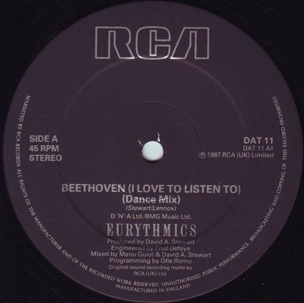 Eurythmics – Beethoven RCA – DAT 11