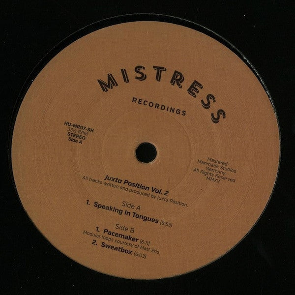 Juxta Position – Juxta Position Vol 2 12" Mistress Recordings – HU-MR07-SH