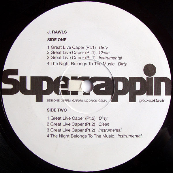 J Rawls – Great Live Caper Groove Attack Productions, Superrappin – GAP078