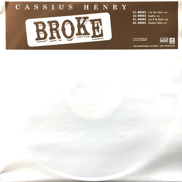 Cassius Henry – Broke Edel Records – 0123380EREP