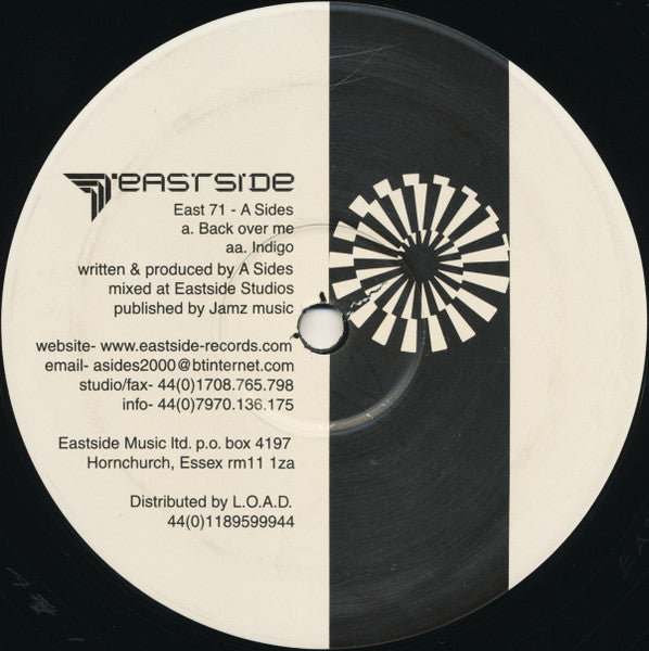 A Sides - Back Over Me / Indigo Eastside Records – East71