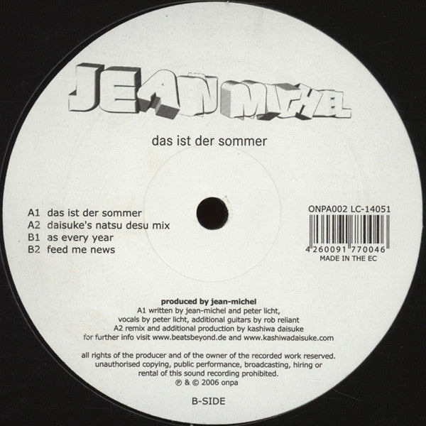 Jean-Michel : Das Ist Der Sommer (12")