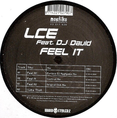 LCE (2) Feat. DJ David (3) : Feel It (12")