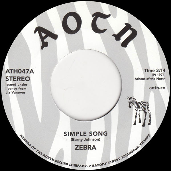 Zebra (28) : Simple Song (7", Single, RE, RM)