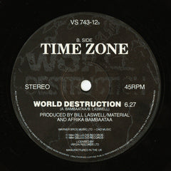 Time Zone Featuring John Lydon & Afrika Bambaataa : World Destruction (12", Single)