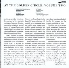The Ornette Coleman Trio : At The "Golden Circle" Stockholm - Volume Two (CD, Album, RE, RM)