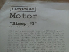 MOTOR (2) : Bleep #1 (12", Promo, W/Lbl)