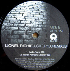 Lionel Richie : Just For You - The Dance Remixes (2x12")