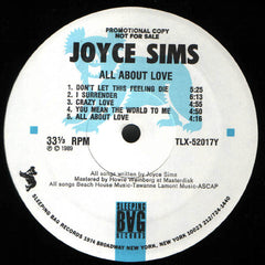 Joyce Sims : All About Love (LP, Promo)