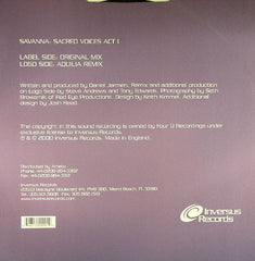 Savanna* : Sacred Voices Act 1 (12")