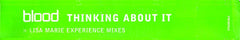 Blood : Thinking About It (Lisa Marie Experience Mixes) (12", Promo)