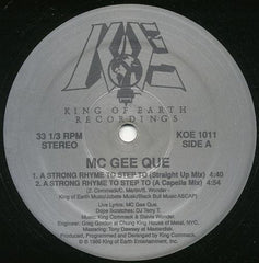 MC Gee Que : A Strong Rhyme To Step To / Give It Up (12")